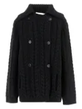 SA SU PHI cable-knit double-breasted cardi-coat - Black