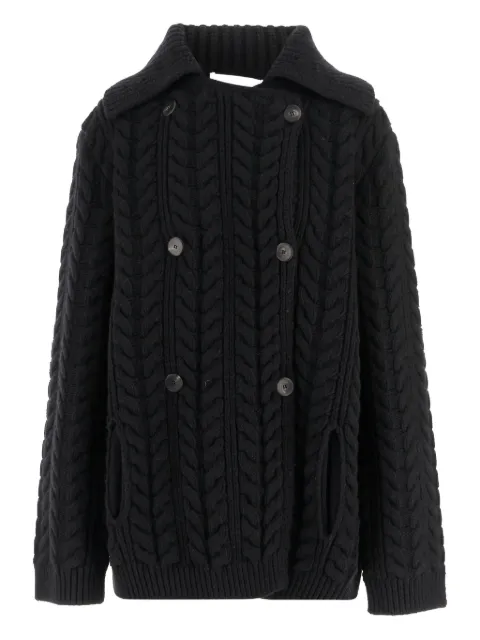 SA SU PHI cable-knit double-breasted cardi-coat