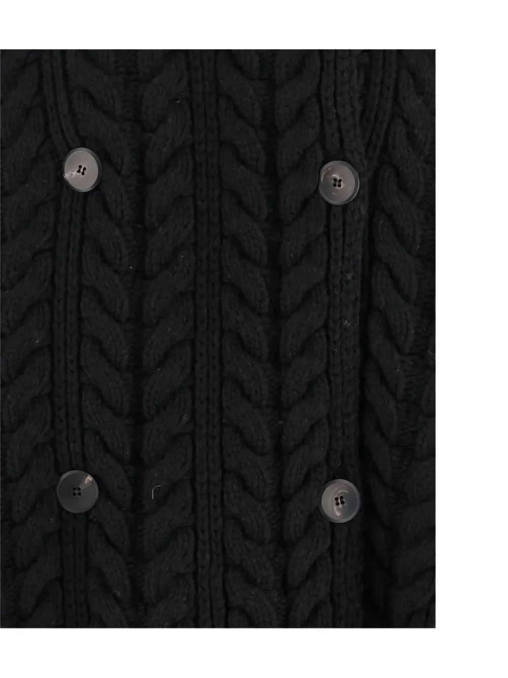 Sa Su Phi Double-breasted Wool And Cashmere Jacket With Cable Knit In Black