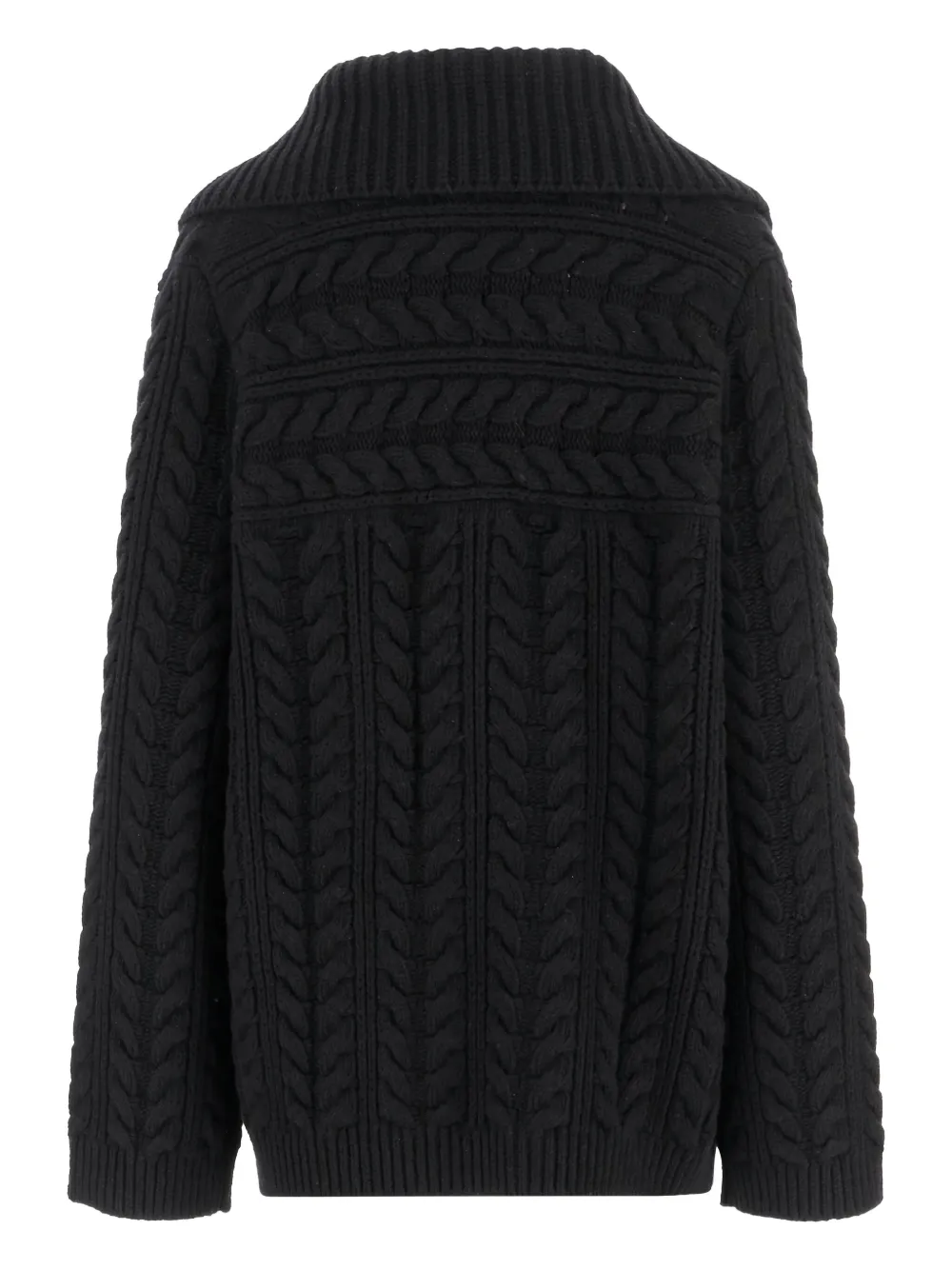 Sa Su Phi Double-breasted Wool And Cashmere Jacket With Cable Knit In Black