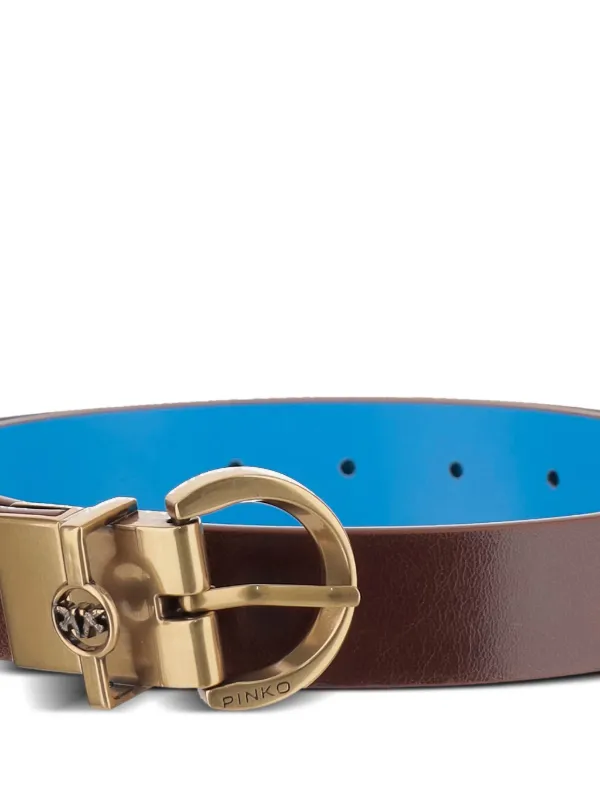 Pinko Light Blue Belt with Gold Bird Buckle Pinko Love Birds Embellished-Buckle Belt in Blue | Lyst main image 4