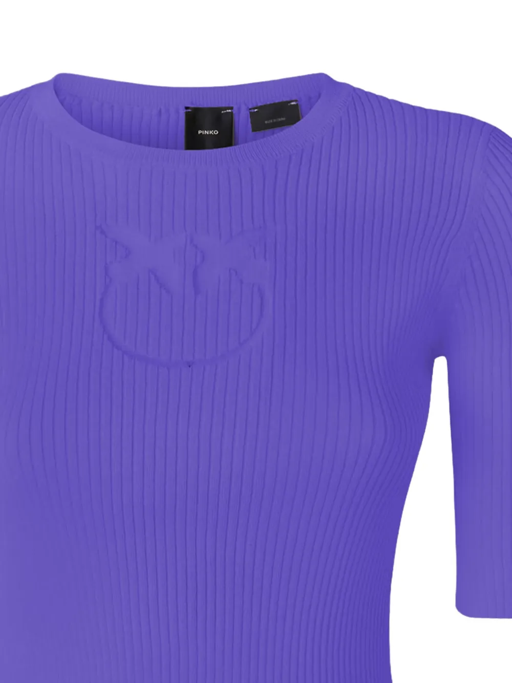 Pinko Love Birds Ribbed Top In Purple