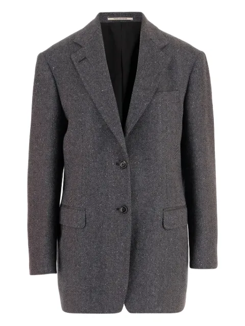 Tagliatore herringbone single-breasted blazer