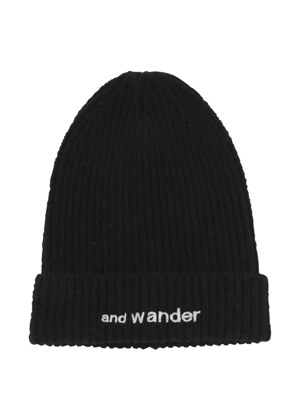 and Wander logo-embroidered beanie | Black | Image 1
