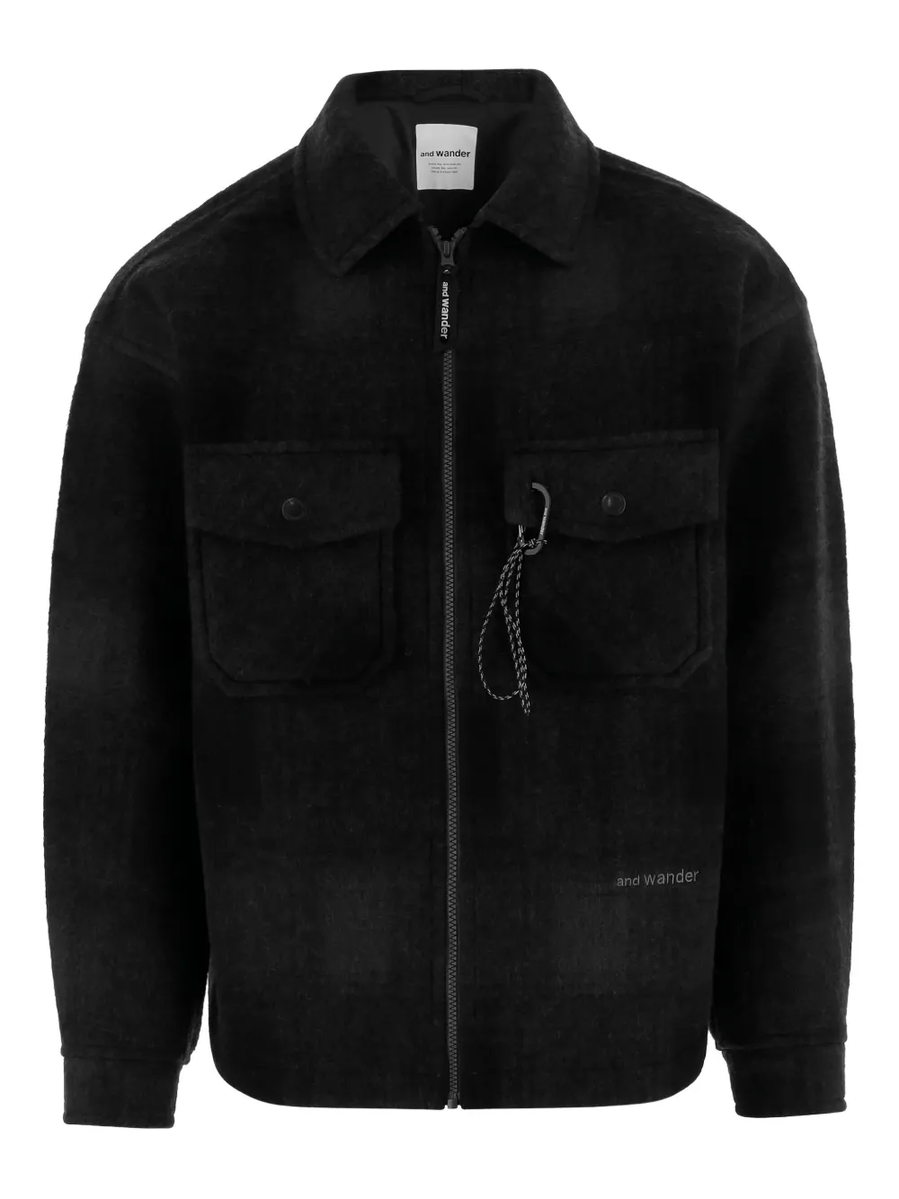 and Wander flap-pocket zip jacket | Black | Image 1