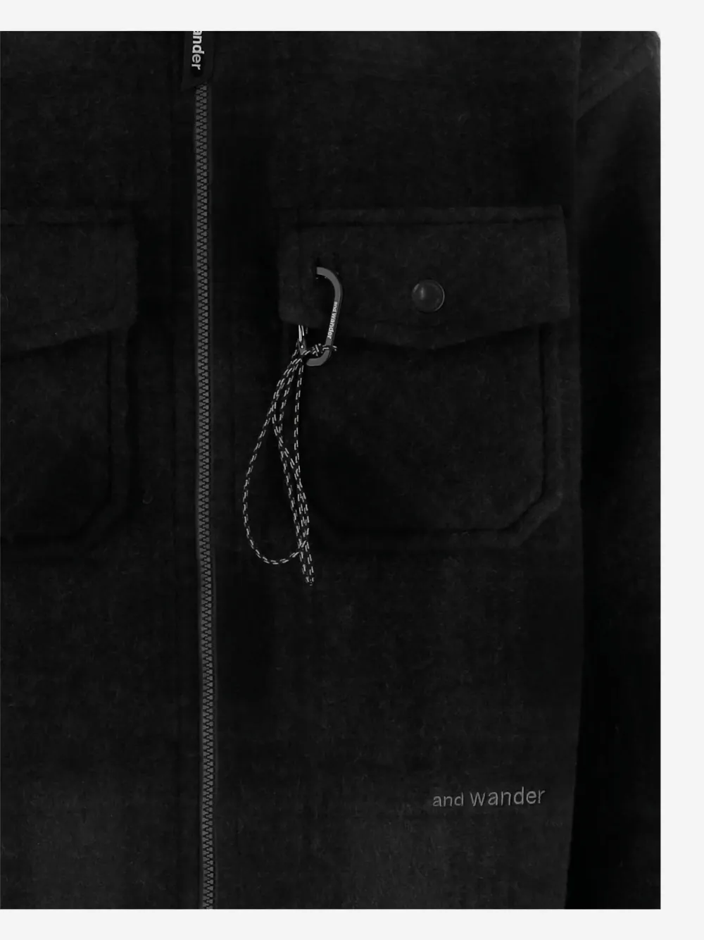 And Wander Flap-pocket Zip Jacket - Black 