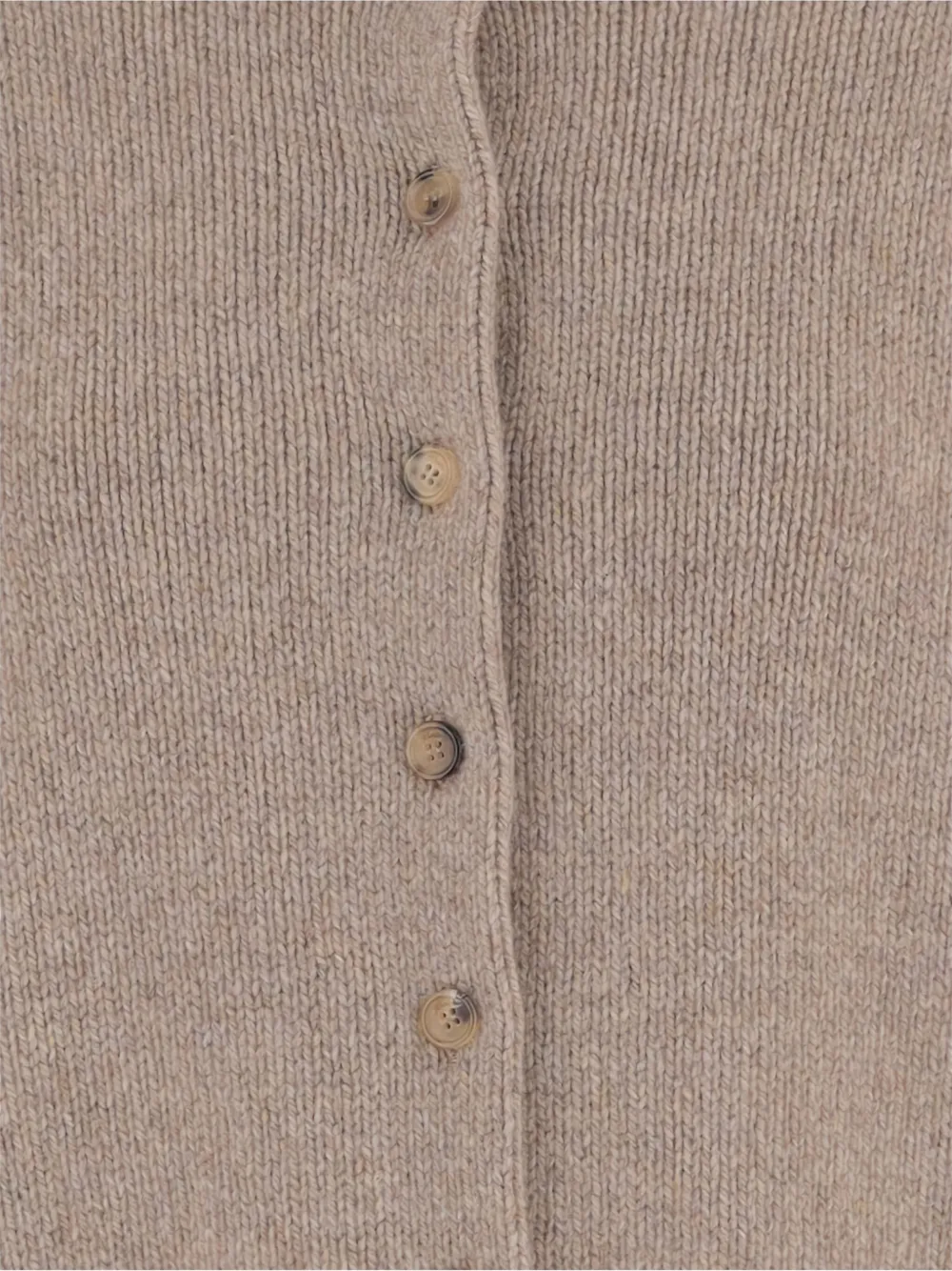 KHAITE Nelya geribbeld vest Beige