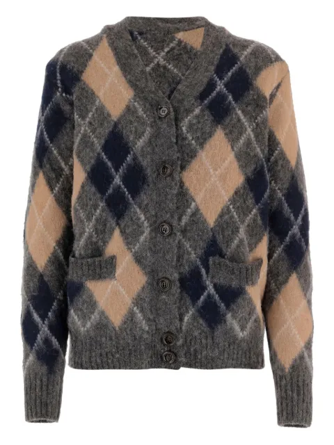 ASPESI geometric-brushed wool cardigan