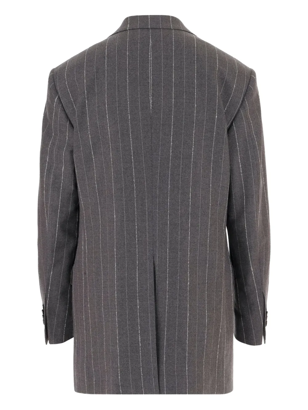 Tagliatore Striped Single-breasted Blazer In Gray