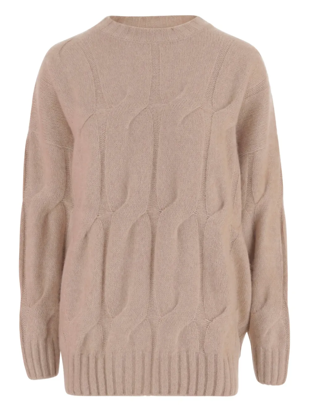 Allude Cashmere And Silk Cable Knit Sweater In Neutral