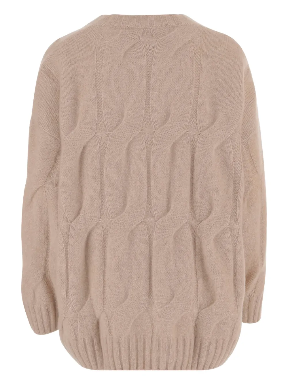 Allude Cashmere And Silk Cable Knit Sweater In Neutral