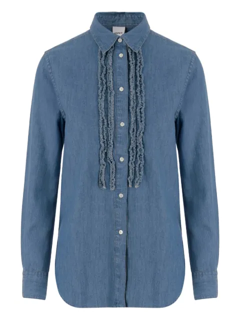 ASPESI ruffled-detail denim shirt
