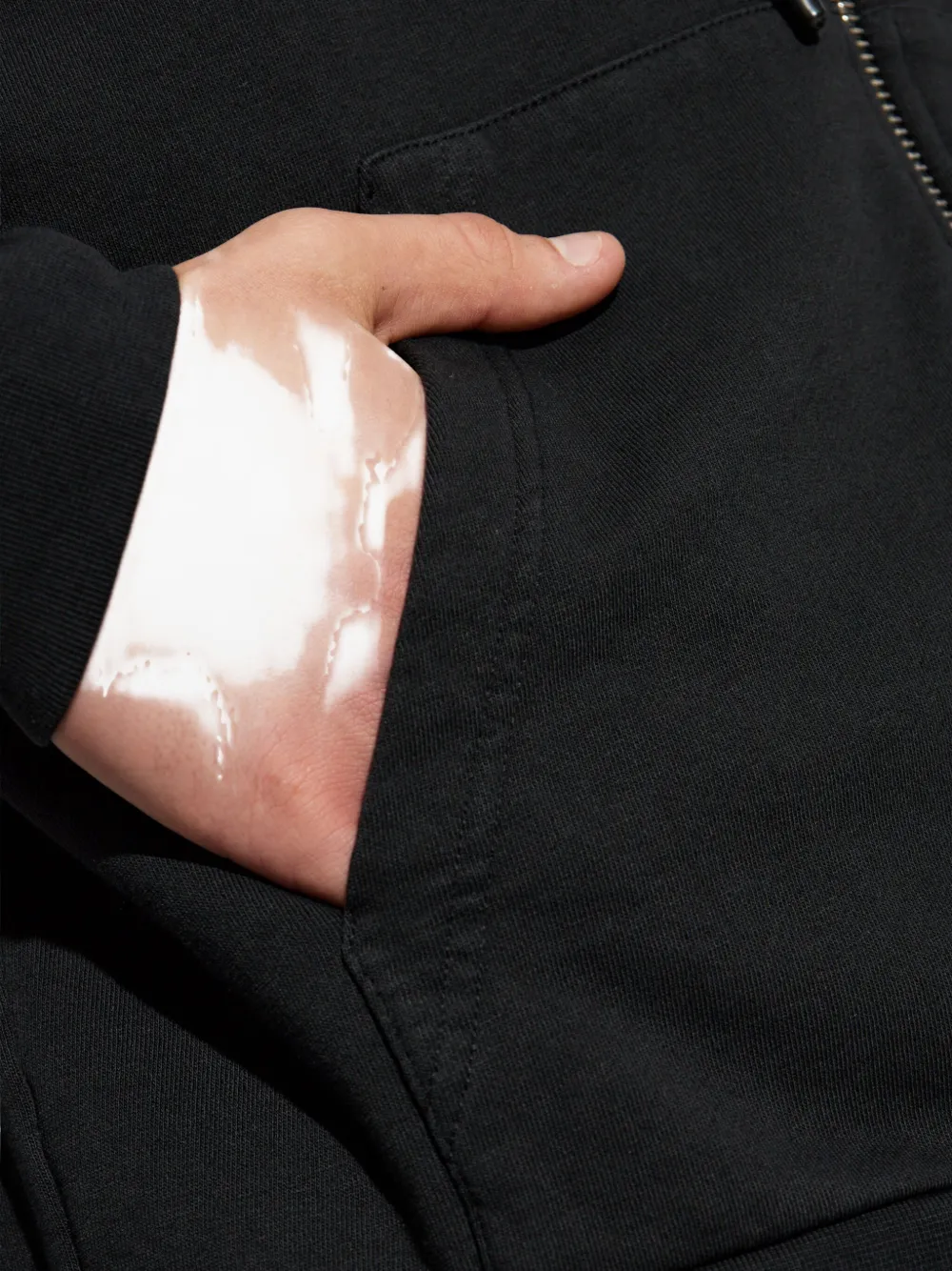 44 LABEL GROUP Katoenen hoodie met rits Zwart