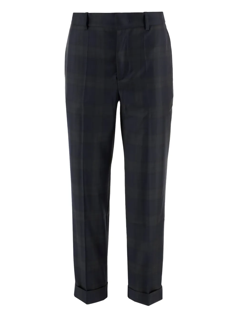 Sa Su Phi Cuffed Checked Pants In Black