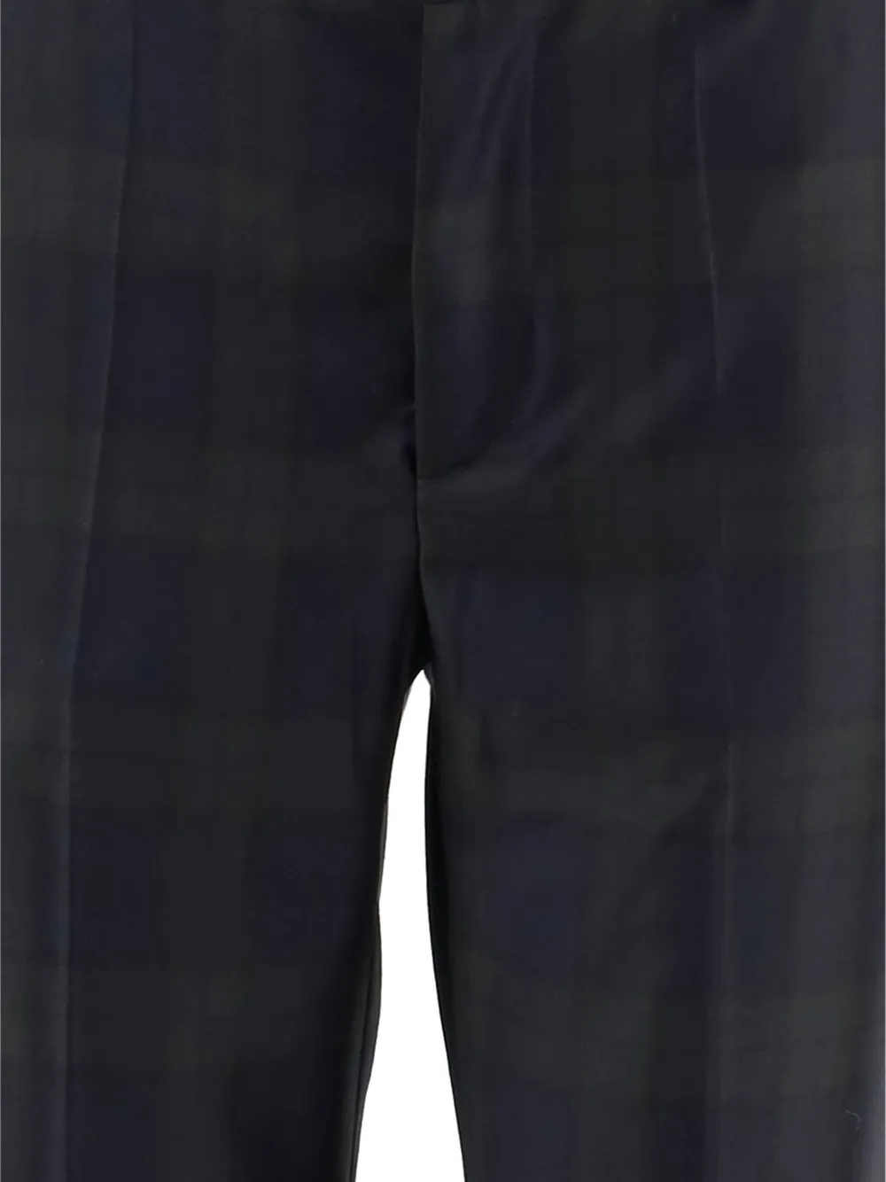 Sa Su Phi Angela Tartan Wool Pants With Turn-ups In Black