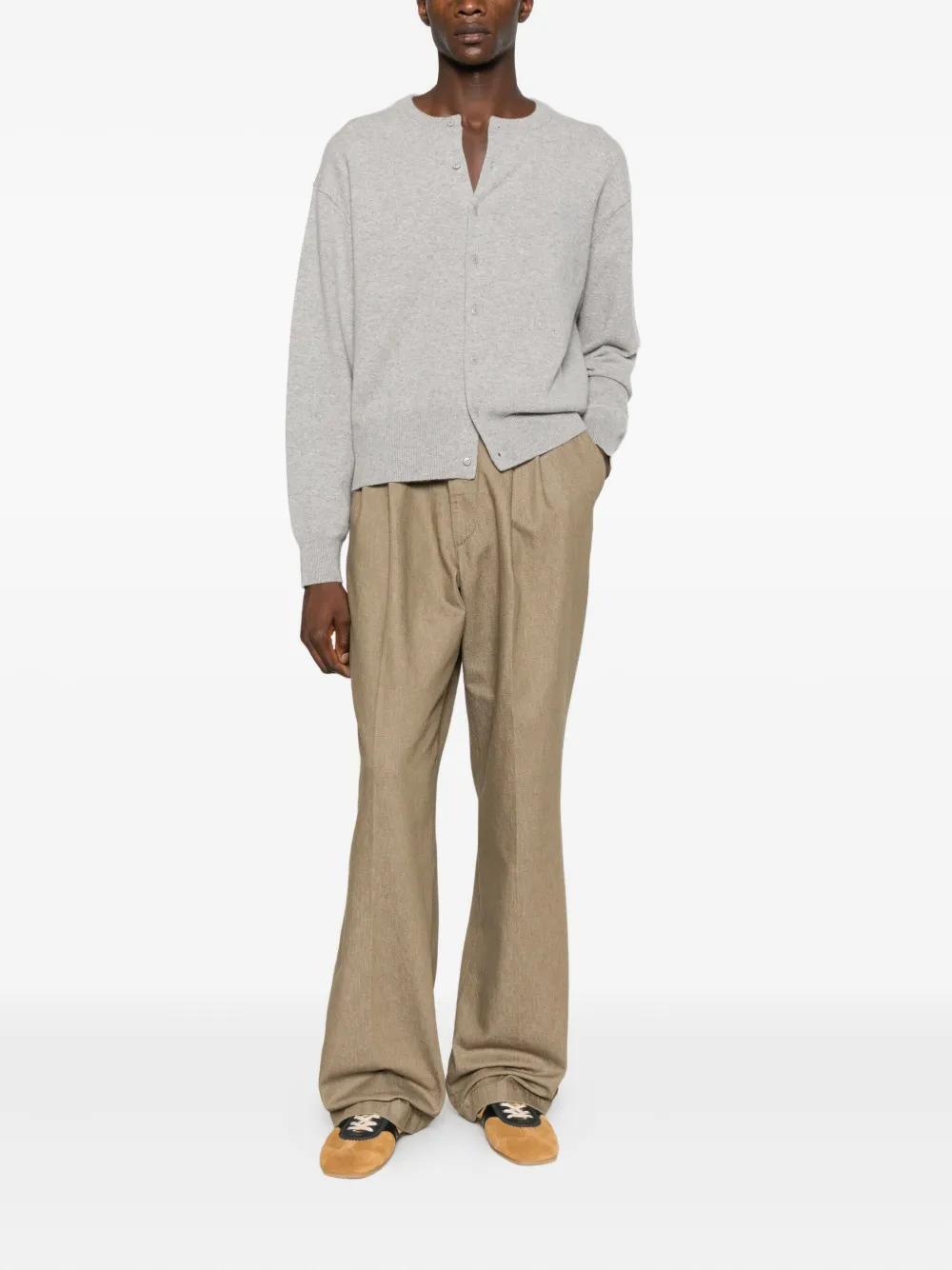 Extreme Cashmere Button-down Cardigan In Gray