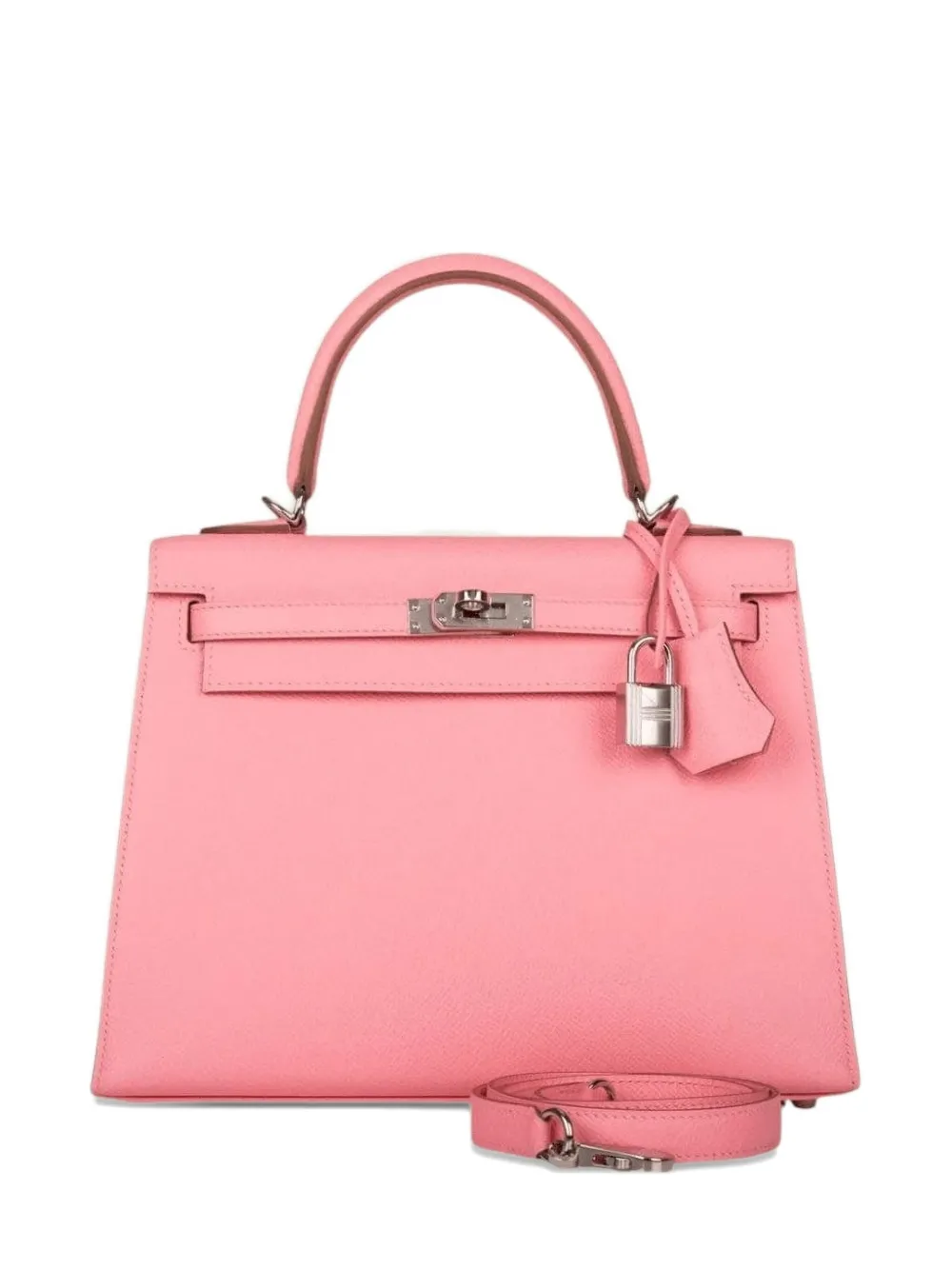 Pre-owned Hermes Kelly 25 Sellier Tote Bag In Pink