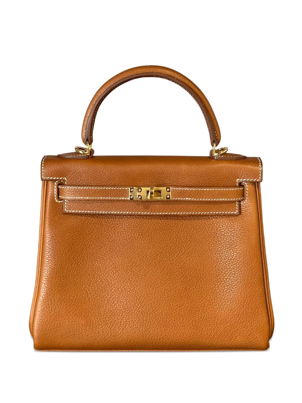 Pre-owned Hermes 2025 Kelly Retourne 25 Tote Bag In Brown