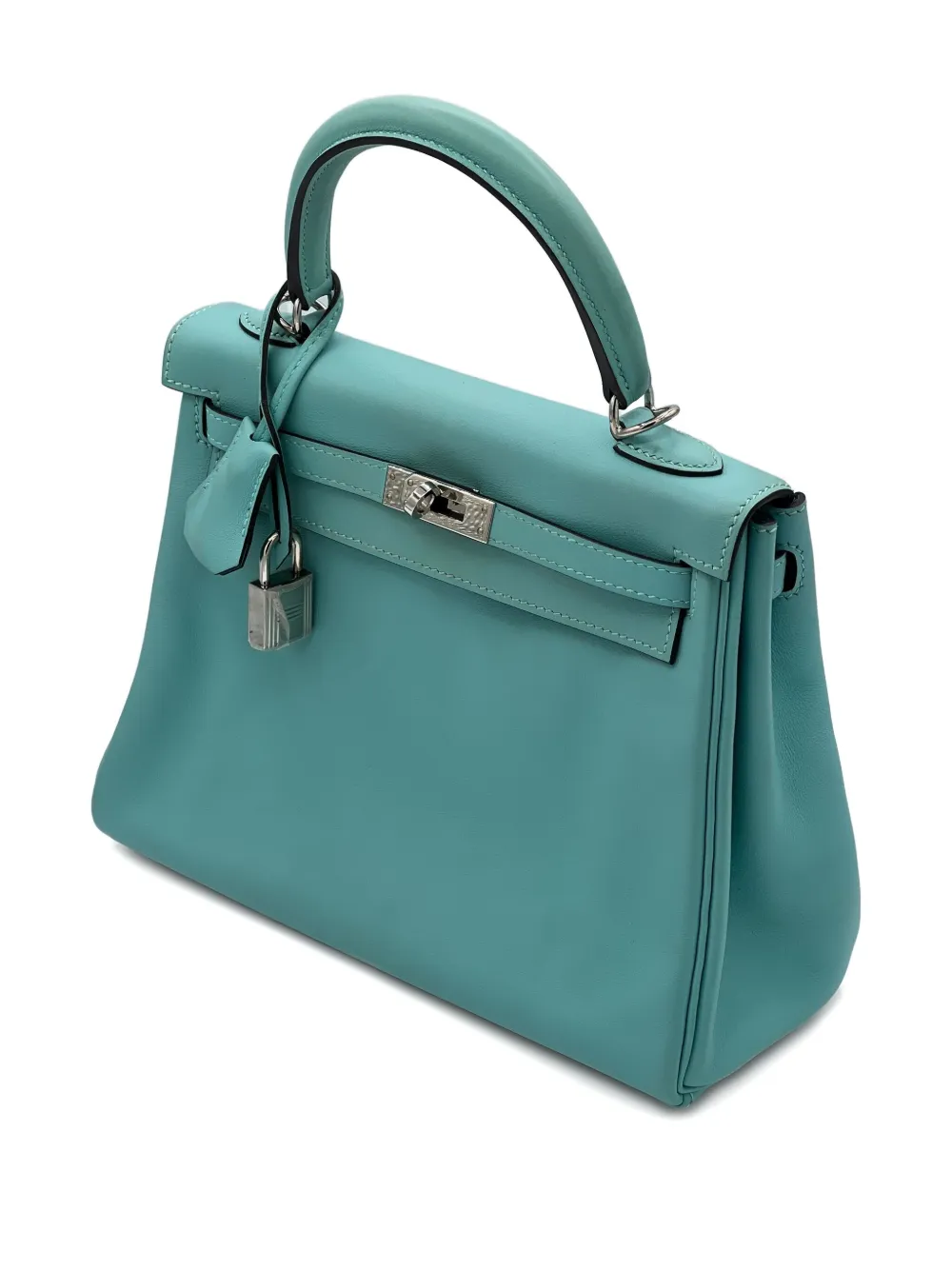 Pre-owned Hermes 2017 Kelly 25 Tote Bag In Blue