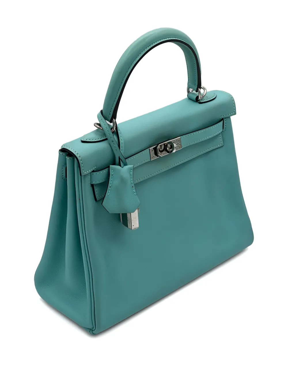 Pre-owned Hermes 2017 Kelly 25 Tote Bag In Blue