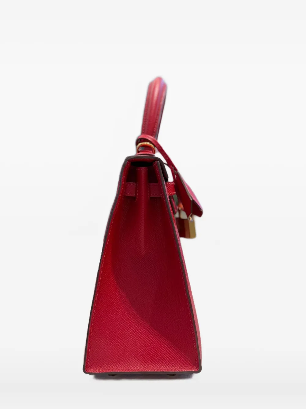 Pre-owned Hermes 2023 Kelly 25b Sellier Tote Bag In Red