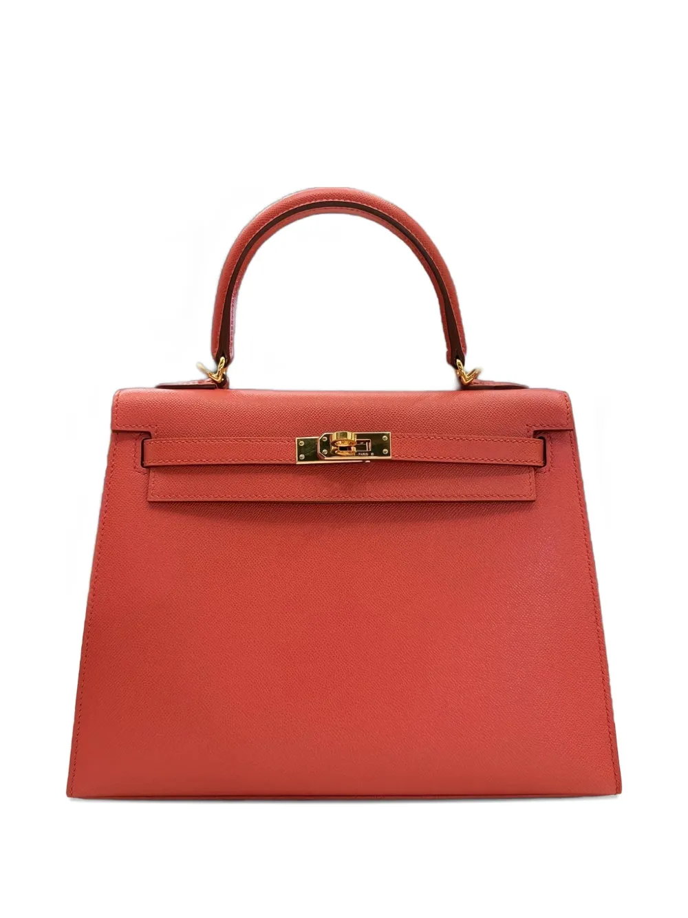 Pre-owned Hermes 2022 Kelly 25 Sellier Tote Bag In Red