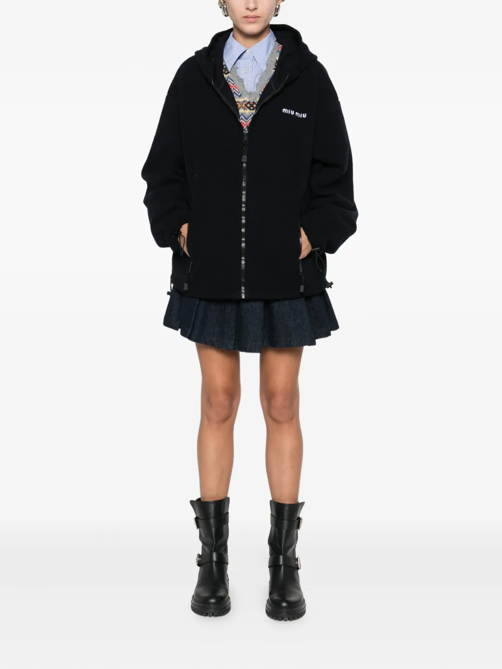 Miu Miu Hoodie met rits - Blauw