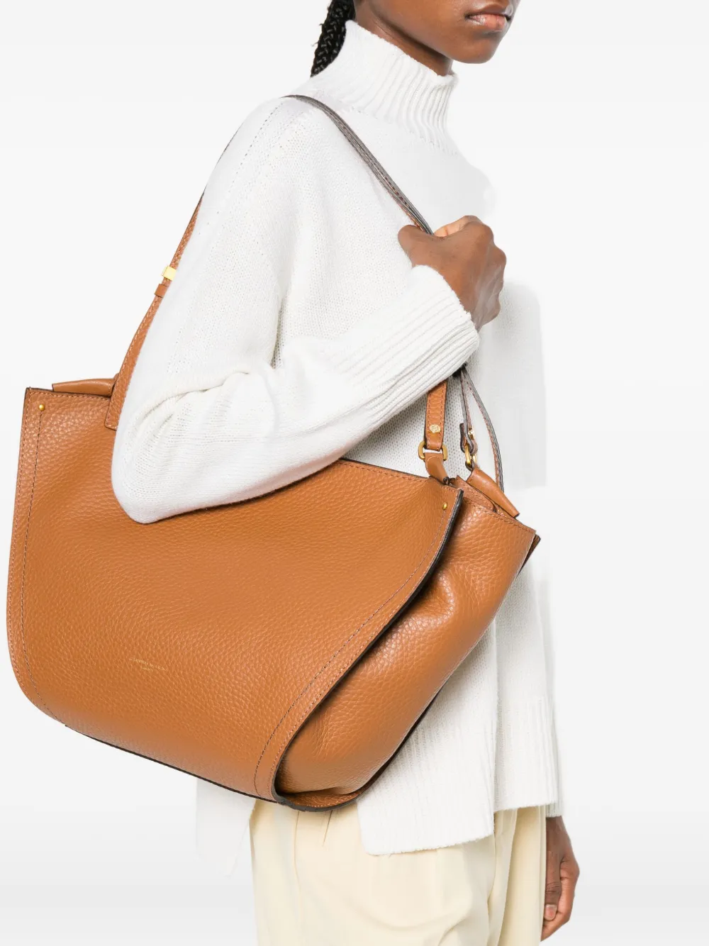 GIANNI CHIARINI Leren schoudertas - Bruin