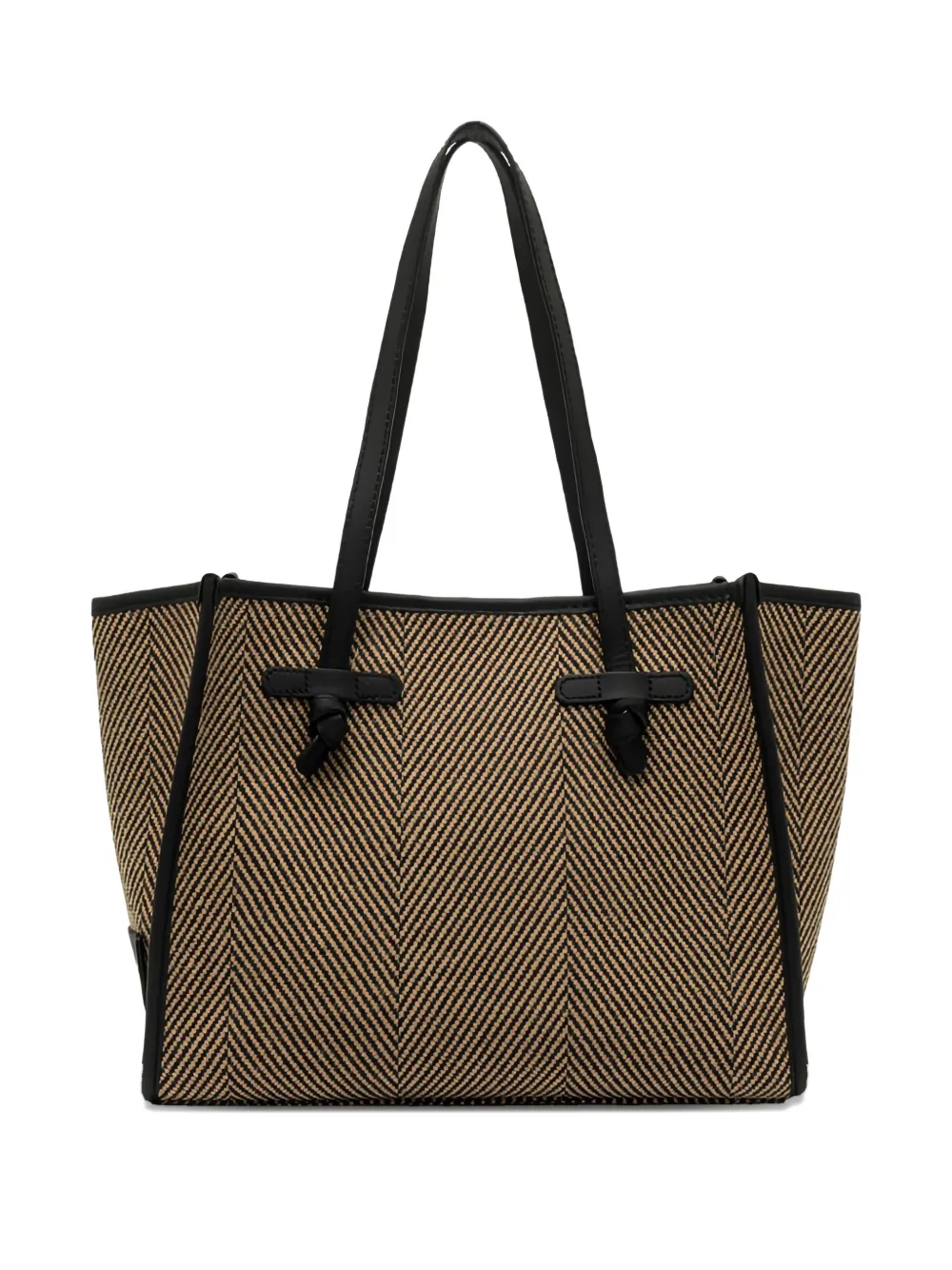 GIANNI CHIARINI Marcella herringbone-pattern tote bag - Beige