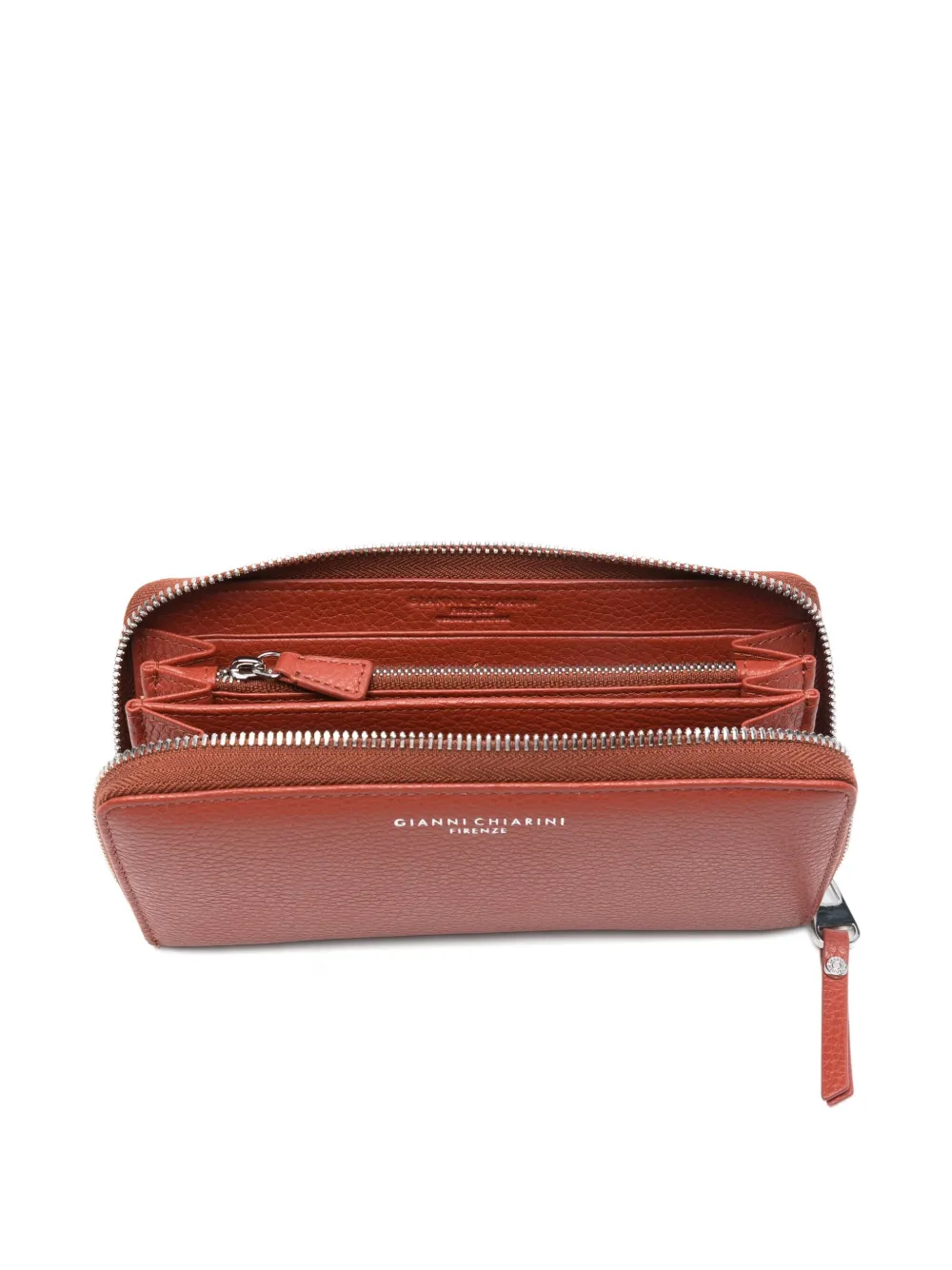 GIANNI CHIARINI Leren portemonnee met rits Oranje