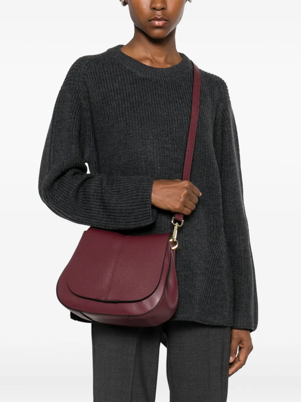 Gianni Chiarini Helena Shoulder Bag In Burgundy