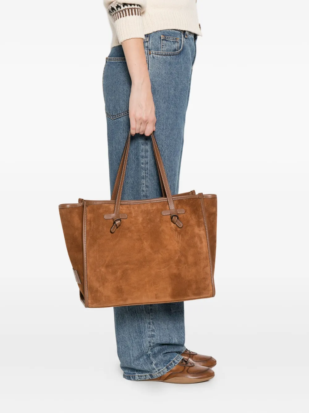 GIANNI CHIARINI Suède shopper - Bruin