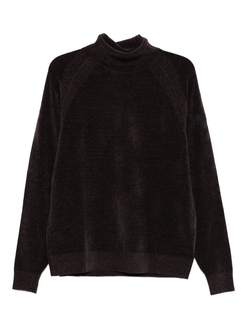 RRD high-neck panelled sweater | Brown | Image 1