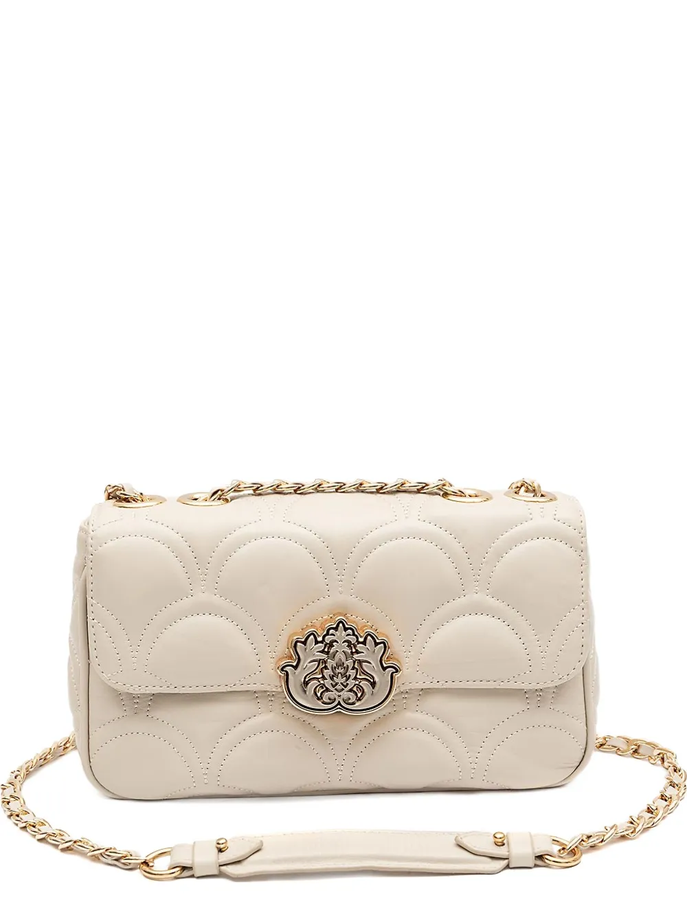 &isla Quilted Appliqué Shoulder Bag In White