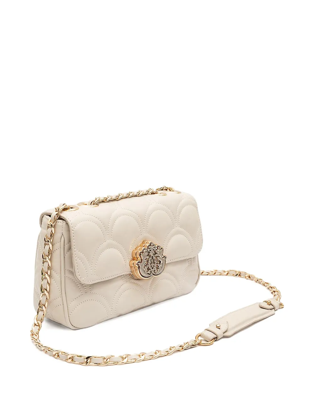 Isla quilted appliqué shoulder bag - Wit