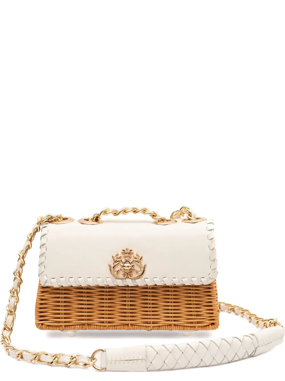&isla Selene Woven Chain Shoulder Bag In Neutral