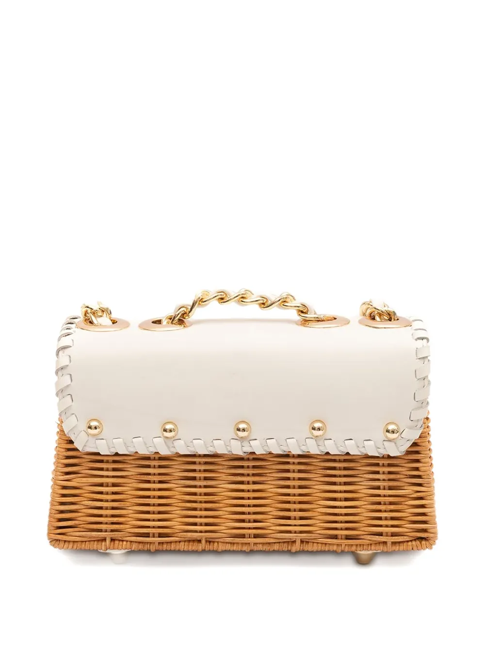 &isla Selene Woven Chain Shoulder Bag In Neutral