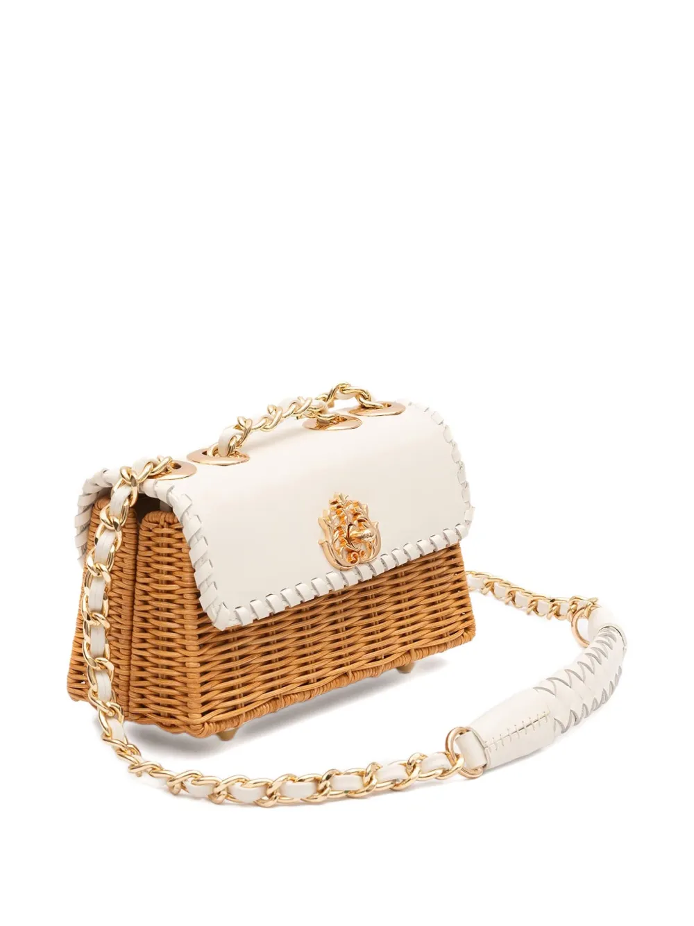 &isla Selene Woven Chain Shoulder Bag In Neutral