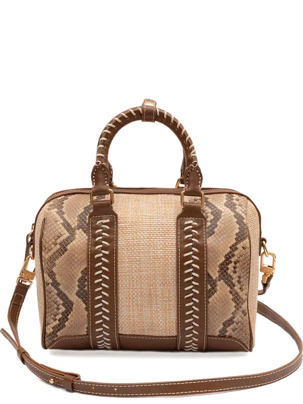 &isla Maia Bowling Snakeskin Stitched Tote Bag In Neutral