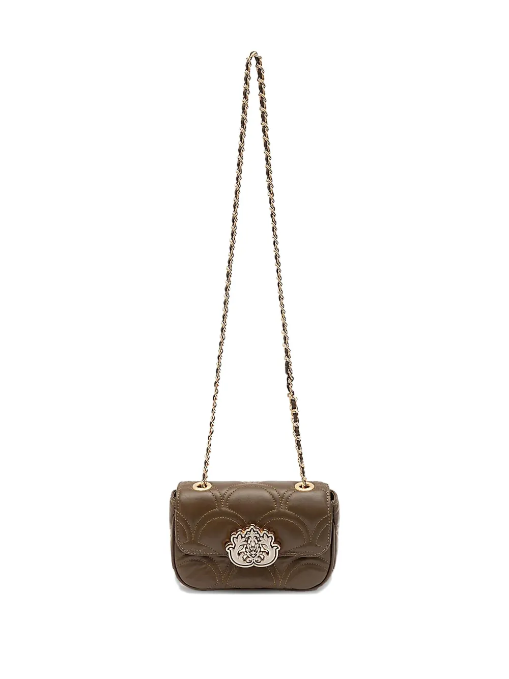 &isla Sirena Quilted Appliqué Chain Shoulder Bag In Brown
