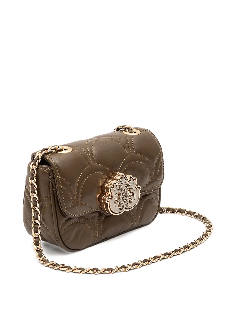&isla Sirena Quilted Appliqué Chain Shoulder Bag In Brown