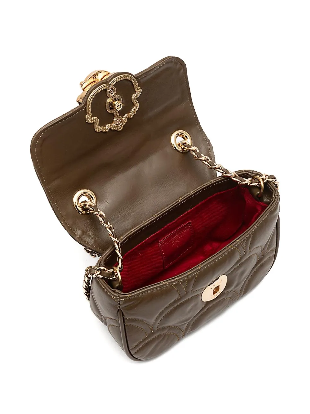 &isla Sirena Quilted Appliqué Chain Shoulder Bag In Brown