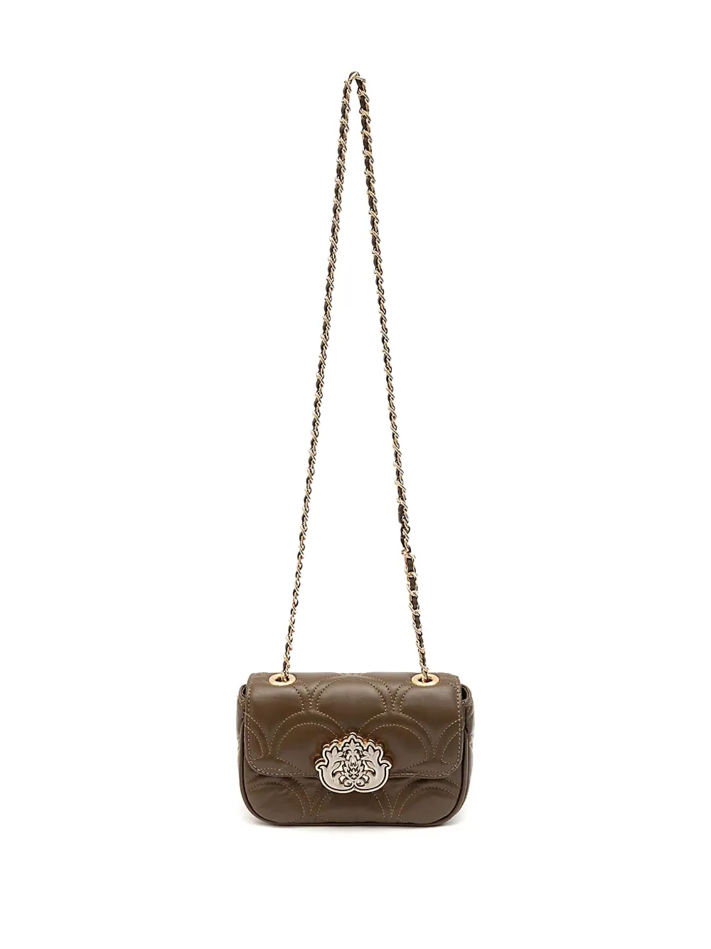 Isla Sirena gewatteerde schoudertas met ketting Bruin