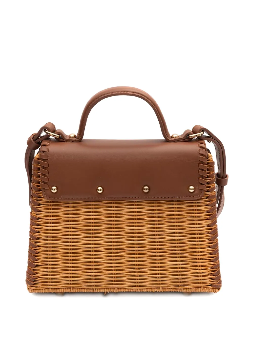 Isla Selene woven appliqué shoulder bag - Bruin
