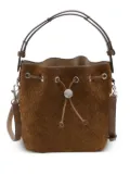 Tory Burch T Monogram suede bucket bag - Brown