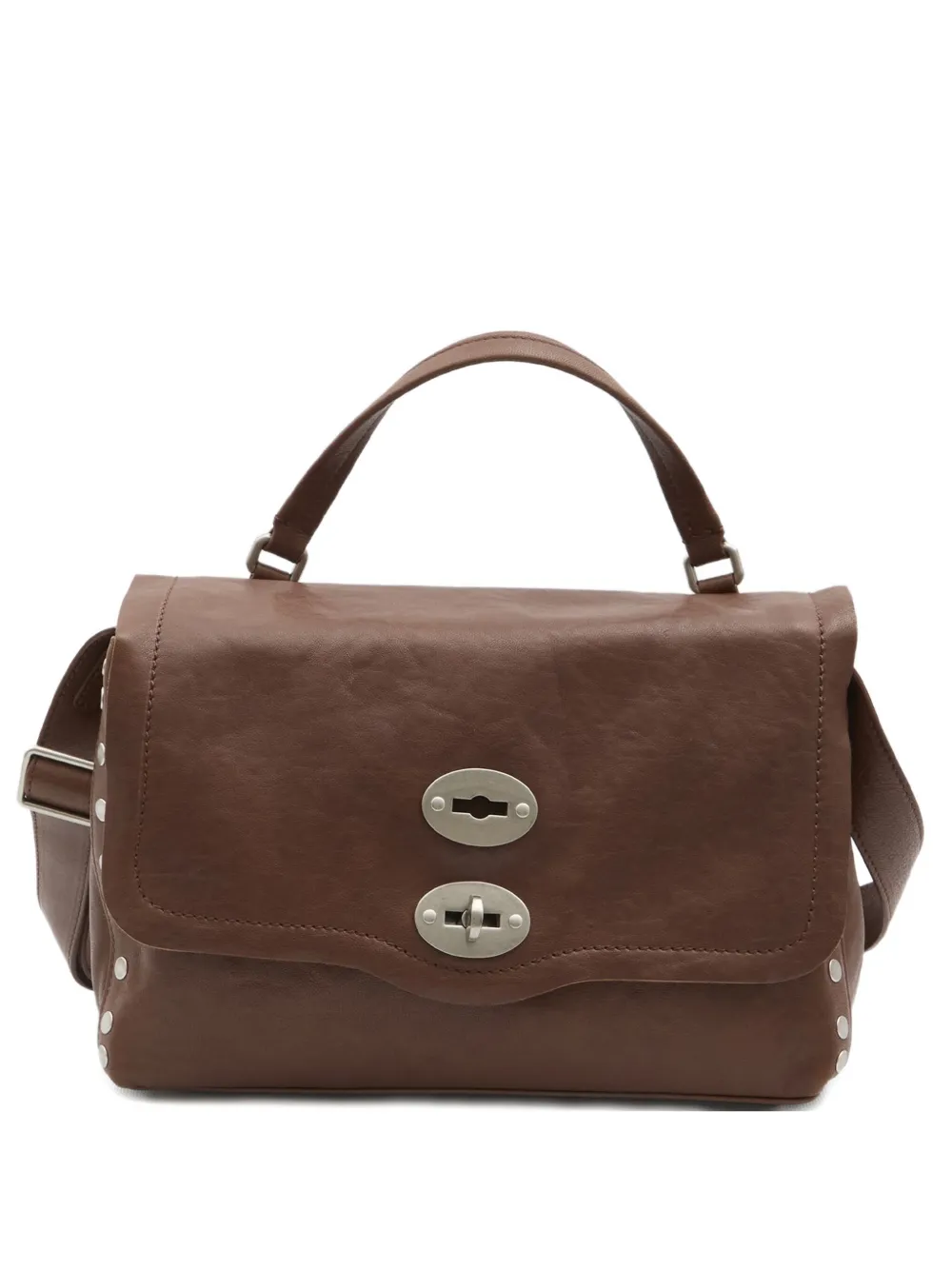 Zanellato Baby Leather Handbag And Shoulder Strap In Brown