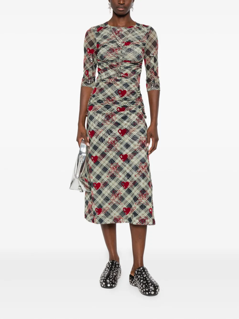 Chopova Lowena Sonicscape Bunny mesh jurk - Groen