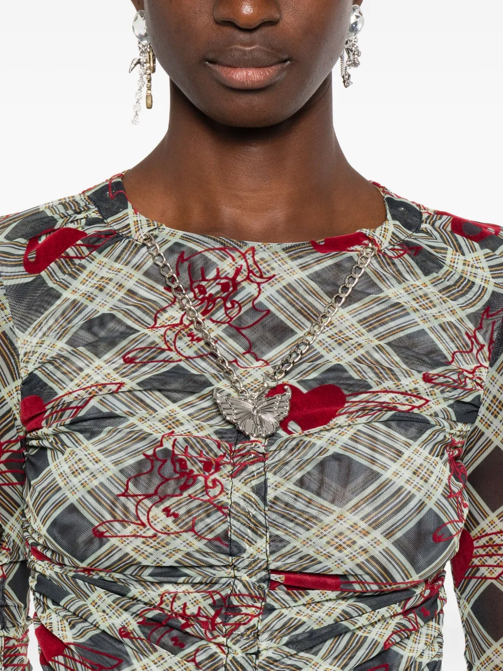 Chopova Lowena Sonicscape Bunny mesh jurk Groen