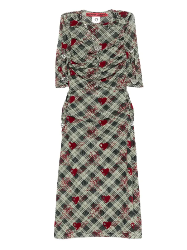 Chopova Lowena Sonicscape Bunny メッシュドレス | グリーン