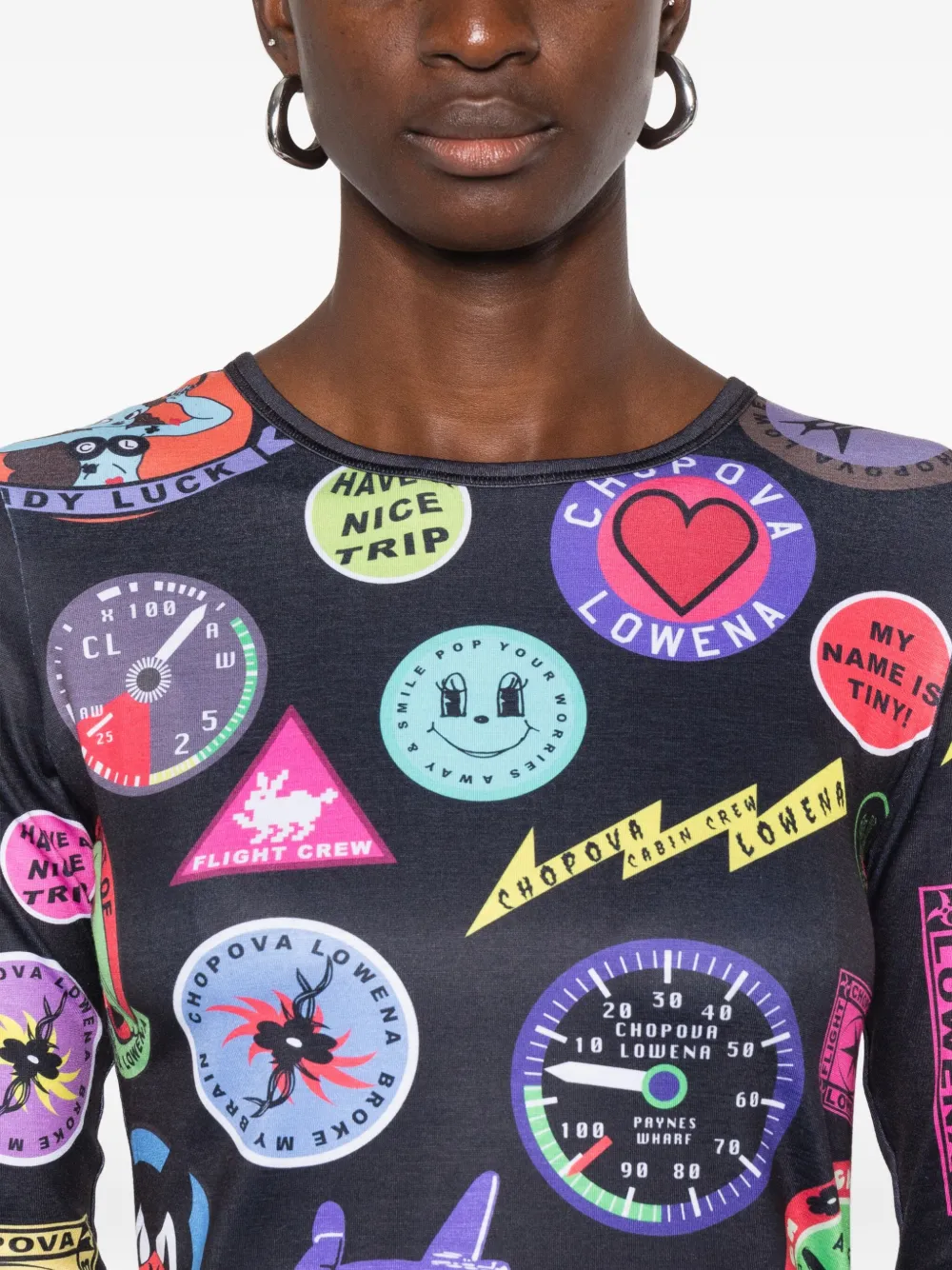 Chopova Lowena T-shirt met print Zwart